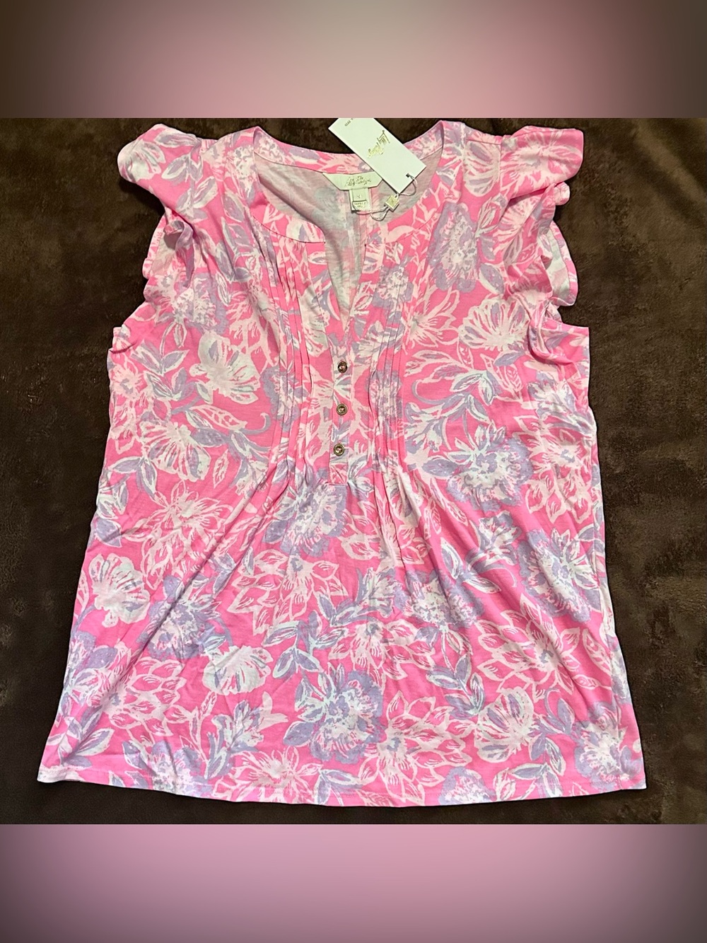 Lilly Pulitzer Golda Sleeveless Top in Rousseau Finx Zen Garden Medium